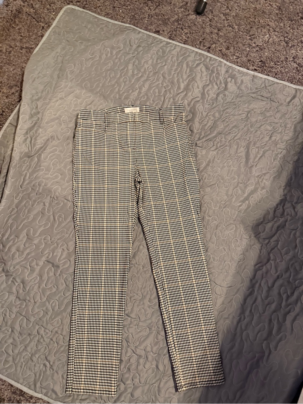 Talbots Black and White Straight Leg Houndstooth Pants